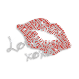 Fashionable Kiss Love Iron-on Rhinestone Transfer