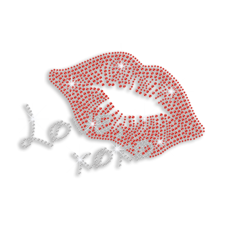 Fashionable Kiss Love Iron-on Rhinestone Transfer