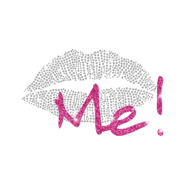 Magic Show Being Me Glitter Lip Heat Press Rhinestone Transfer