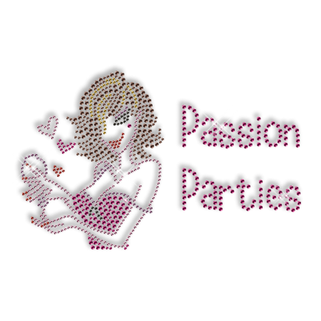 Passion Party Crystal Iron on Bling Design