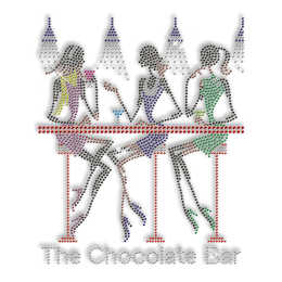 Hot fix Rhinestone Chocolate Club Transfer for Clothing