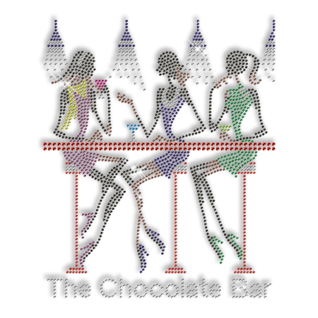 Hot fix Rhinestone Chocolate Club Transfer for Clothing