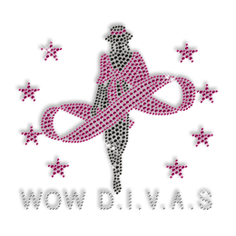 Super Diva Crystal Hot fix Motif Design for T Shirt