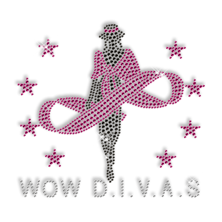 Super Diva Crystal Hot fix Motif Design for T Shirt