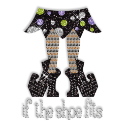 Best Cute Shinning Rhinestone If the Shoe Fits Iron on Transfer Pattern for Clothes