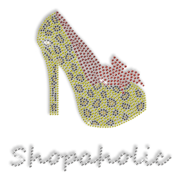 Custom Best Sparkling Shopaholic High Heels Iron on Transfer Motif for Garments