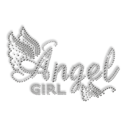 Custom Shinning Diamante Angel Girl and Butterfly Iron on Transfer Design for Shirts