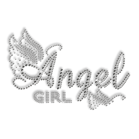 Custom Best Shinning Korean Rhinestone Angel Girl Butterfly Iron on Transfer Design for Clothes