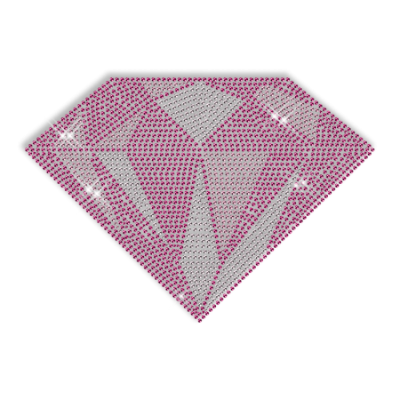 Big Custom Sparkling Rhinestud Pink Diamond Iron on Transfer Design for Shirts