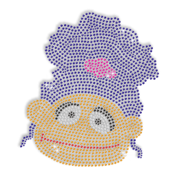 Cute Afro Girl Iron on Bling Transfer Pattern for Shirts