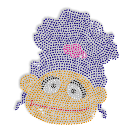 Cute Afro Girl Iron on Bling Transfer Pattern for Shirts