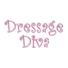 Shining Pink Dressage Diva Bling Ironon Pattern