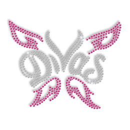 Shining Diva Butterfly Bling Heat Press Design