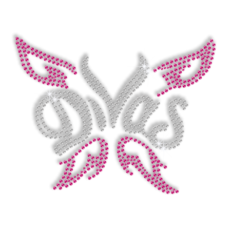 Shining Diva Butterfly Bling Heat Press Design