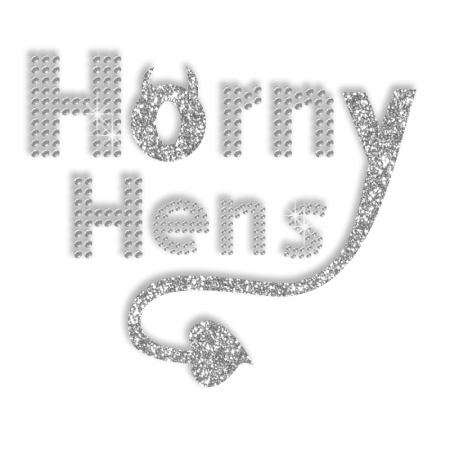 Crystal Horny Hens Hotfix Rhinestone Design