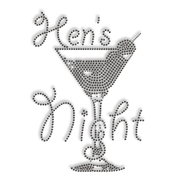 Twinkling Hen Party and Drinks Hot-fix Rhinestone Motif