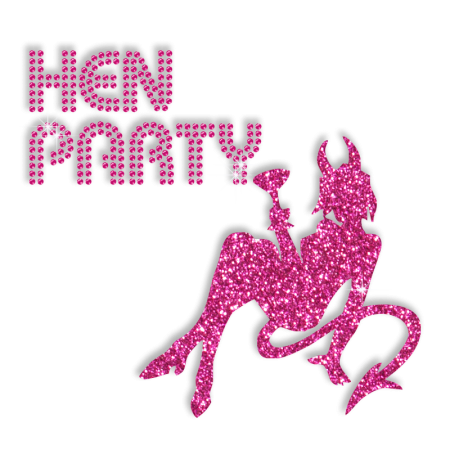 Hen Party and Flapper Iron Glitter Design for Clothes