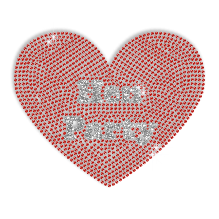 Hen Party and Red Heart Hotfix Bling Transfer