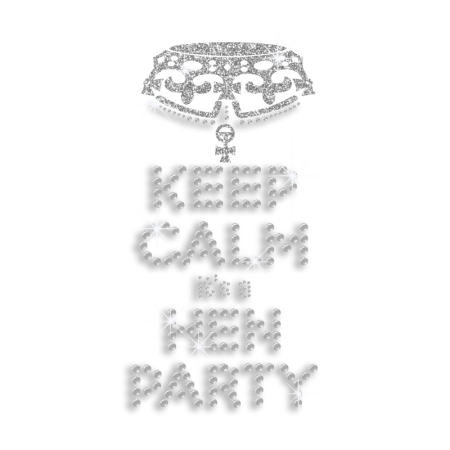 Bling Keep Calm It's Hen Party Iron-on Rhinestone Transfer