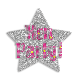 Pretty Hen Party Star Iron-on Glitter Rhinestone Transfer