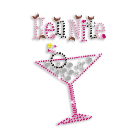 Cute Hen Night & Drink Iron-on Rhinestone Transfer Motif