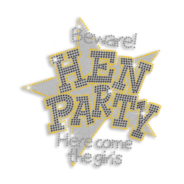 Happy Hen Party Iron-on Rhinestone Transfer Design