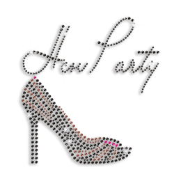 Sexy Hen Party & Heel Iron-on Rhinestone Transfer Design