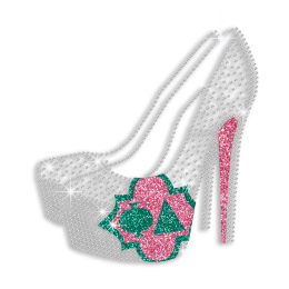 Colorful Bling High Heels Iron-on Glitter Rhinestone Transfer