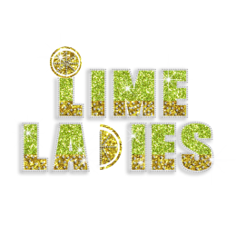 Bright Lime Ladies Iron on Glitter Rhinestone Transfer