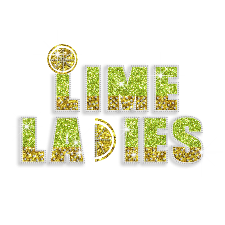 Bright Lime Ladies Iron on Glitter Rhinestone Transfer