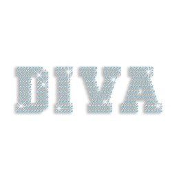 Aqua Diva Iron-on Nailhead Rhinestone Transfer Motif