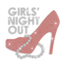 Bling Girls' Night & Heels & Necklace Rhinestone Transfer