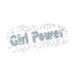 Glistering Girl Power Iron-on Neon Stud Rhinestone Transfer