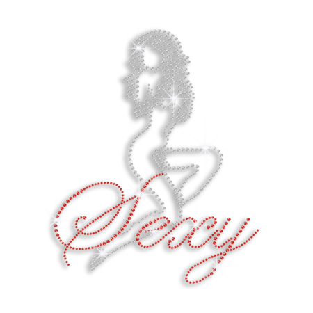 Sexy Lady Iron-on Rhinestone Transfer