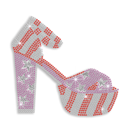 Pretty High Heel Iron-on Glitter Rhinestone Transfer