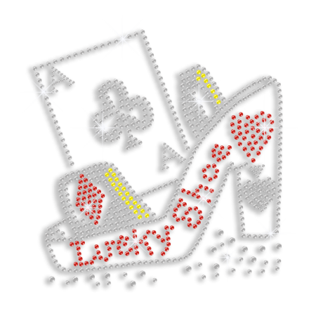 Crystal Lovely Shoe & Cards Iron-on Rhinestone Transfer