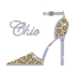 Magic Show Chic High Heel Iron-on Rhinestone Transfer