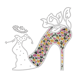 High Heel Love Iron-on Glitter Rhinestone Transfer