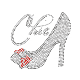 Chic High Heel Iron-on Rhinestone Transfer