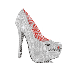 Bling Crystal High Heel Iron-on Rhinestone Transfer