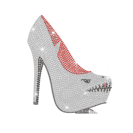 Bling Crystal High Heel Iron-on Rhinestone Transfer