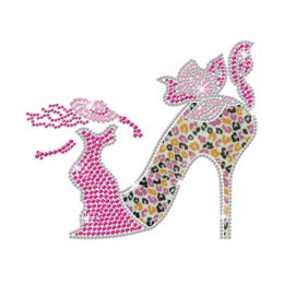 Charming High Heel Iron-on Rhinestone Glitter Transfer