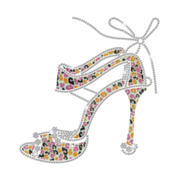 Attractive High Heel Iron-on Rhinestone Transfer