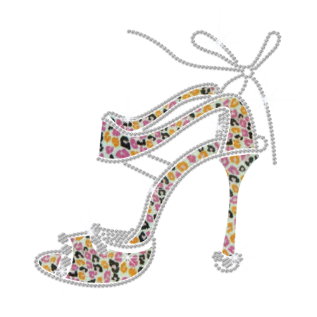 Attractive High Heel Iron-on Rhinestone Transfer