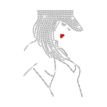 Crystal Lady in Shoulder-straps Dress Iron on Rhinestone Transfer