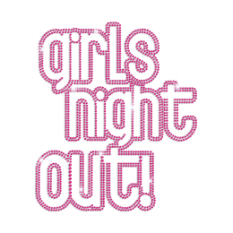 Pink Girls Night Out Iron-on Rhinestone Transfer