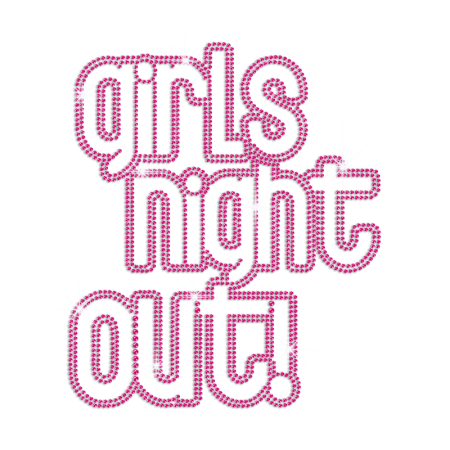Pink Girls Night Out Iron-on Rhinestone Transfer