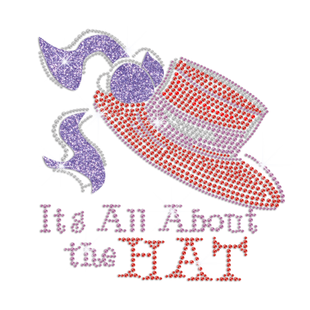 It's All About the Hat Hotfix Rhinestone Glitter Transfer