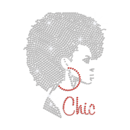 Bling Chic Afro Girl Hotfix Rhinestud Transfer