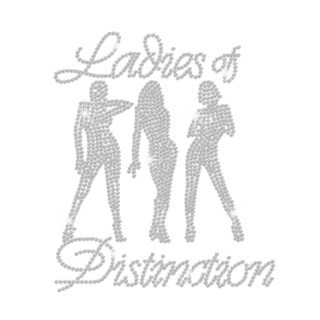 Ladies of Distinction Iron on Rhinestone Transfer